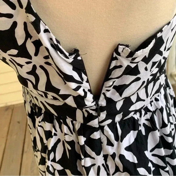 NWT J Crew Midi Dress 6 Tie Front Cutout Black Floral Sleeveless Sundress Tiered - Picture 11 of 16